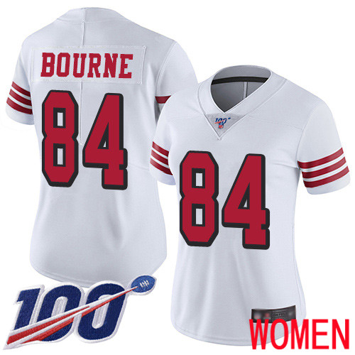 San Francisco 49ers Limited White Women Kendrick Bourne NFL Jersey 84 100th Season Vapor Untouchable